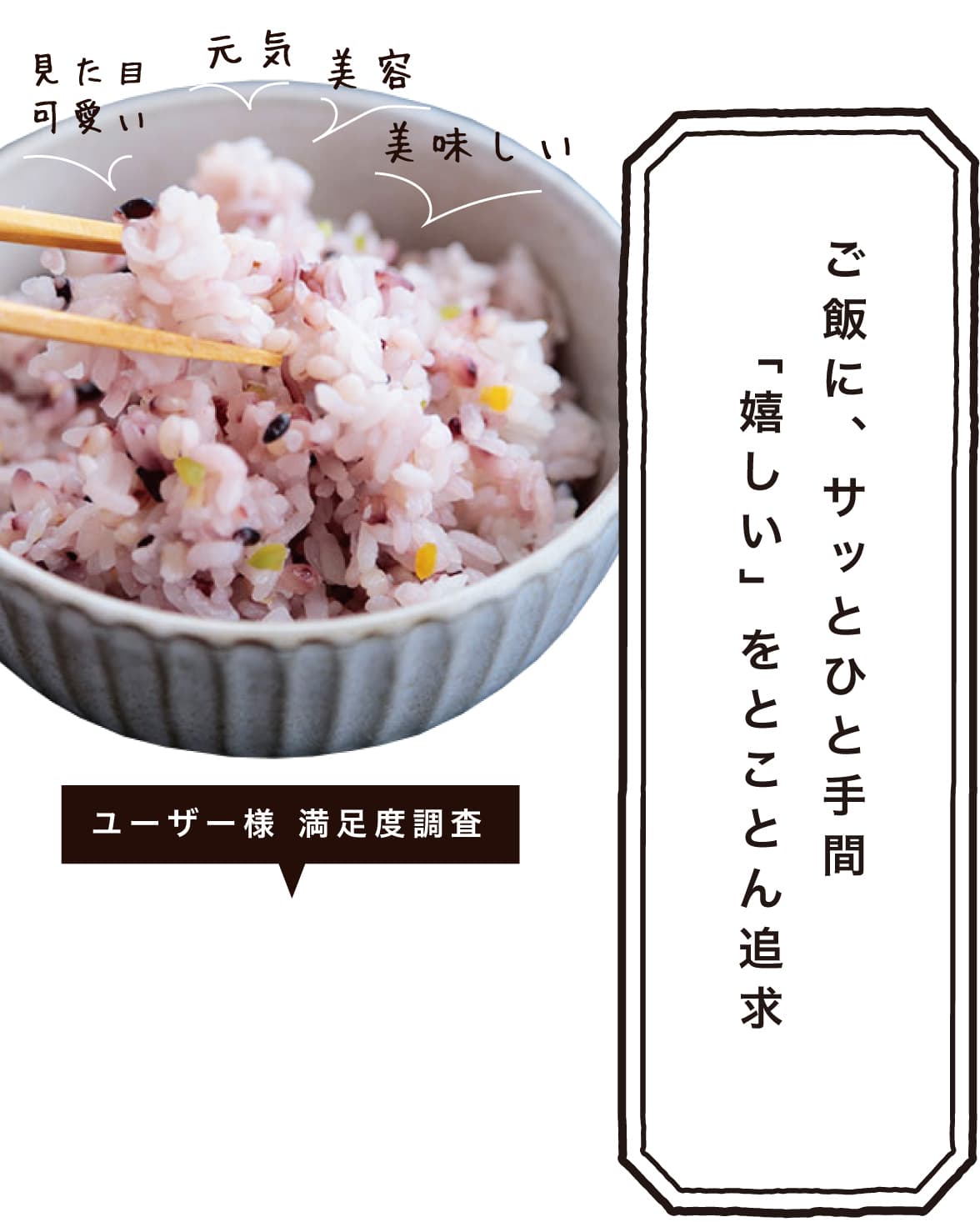 ご飯にひと手間の手軽さで「嬉しい」をとことん追求しました。